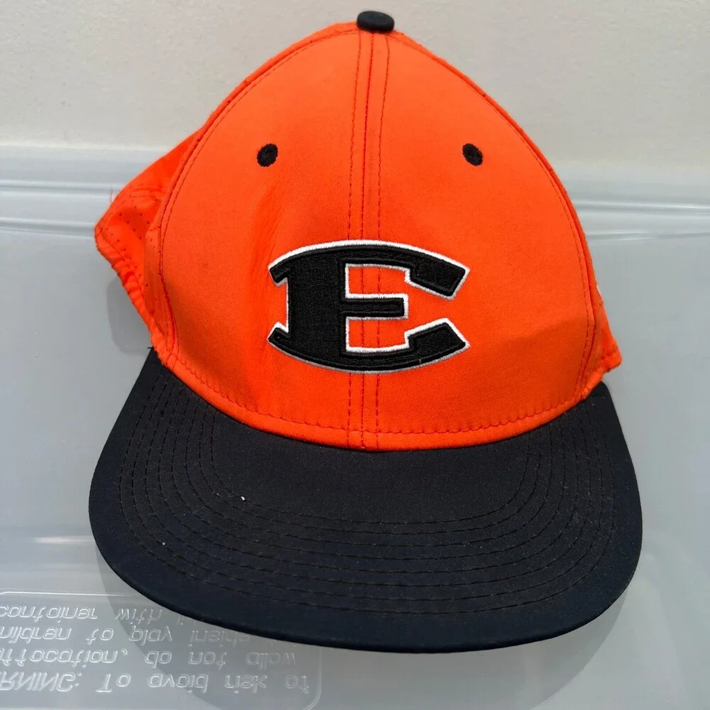 The Game Pro E‎ Hat Mens Medium Orange Baseball Cap Embroidered Logo Embroidered